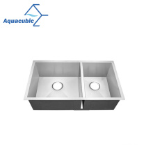 Aquacúbico Undermount UPC Acero inoxidable de acero inoxidable Fregadero de cocina doble tazón